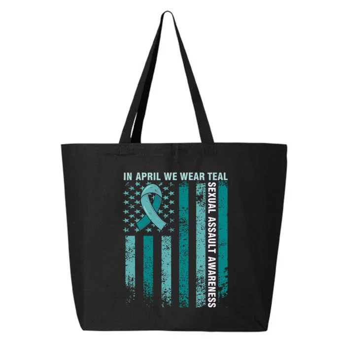 In April We Wear Teal Sexual Assault Awareness 25L Jumbo Tote