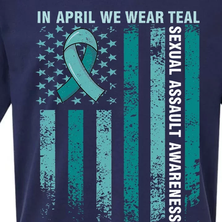 In April We Wear Teal Sexual Assault Awareness Sueded Cloud Jersey T-Shirt