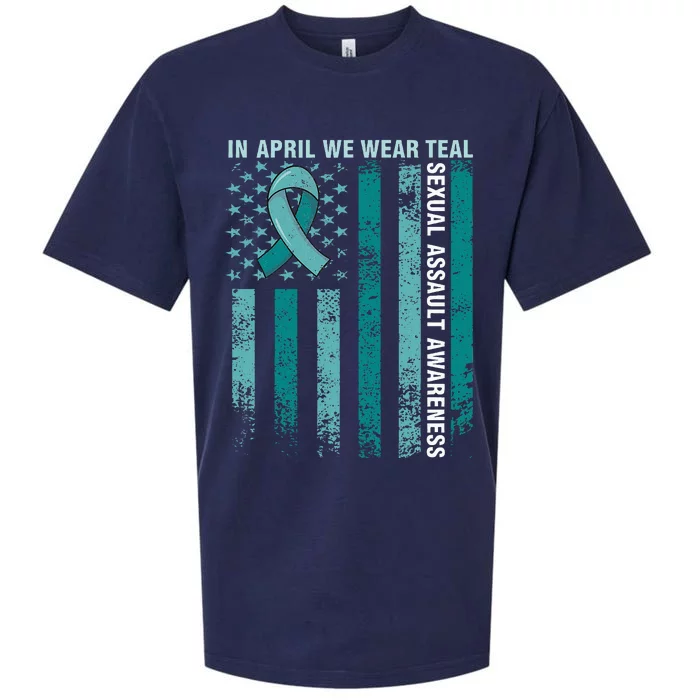 In April We Wear Teal Sexual Assault Awareness Sueded Cloud Jersey T-Shirt