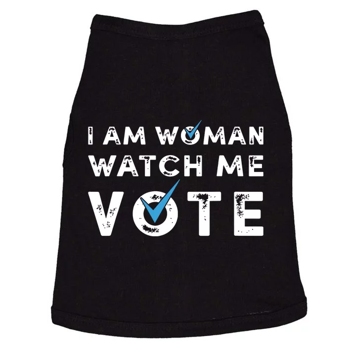 I Am Woman Watch Me Vote Vintage Doggie Tank