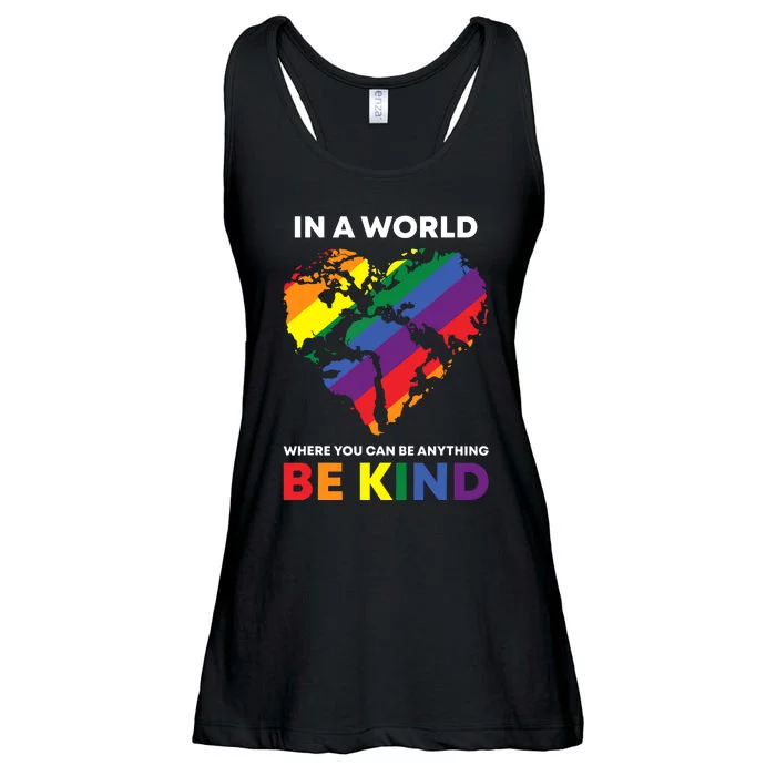 In A World Where You Can Be Anything Be Kind Ally Ladies Essential Flowy Tank