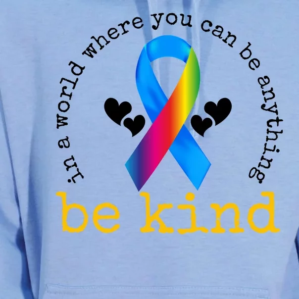 In A World Where You Can Be Anything Be Kind Autism Awareness Ribbon Unisex Surf Hoodie