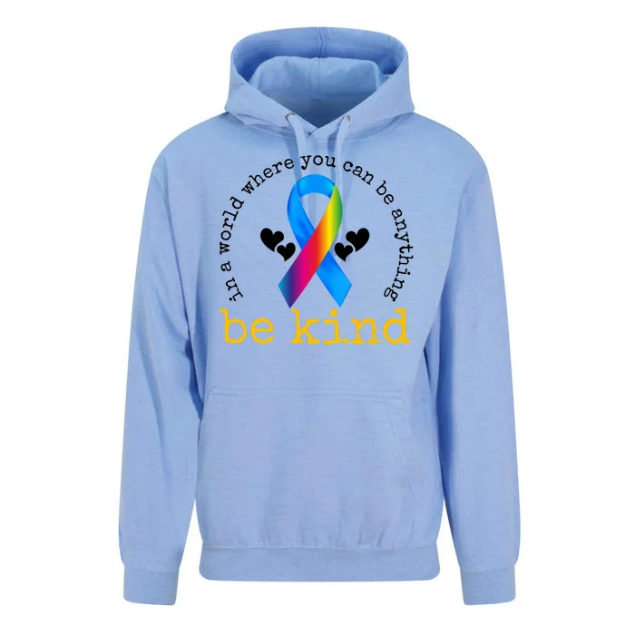 In A World Where You Can Be Anything Be Kind Autism Awareness Ribbon Unisex Surf Hoodie