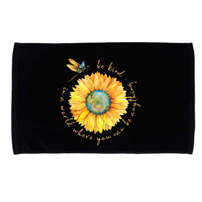 In A World Where You Can Be Anything Be Kind Sunflower Microfiber Hand Towel