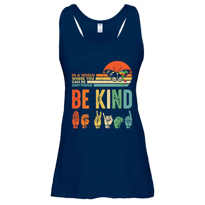 In A World Where You Can Be Anything Be Kind Kindness Autism Ladies Essential Flowy Tank