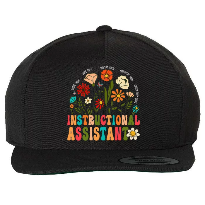 Instructional Assistant Wildflowers Teacher Aide Wool Snapback Cap