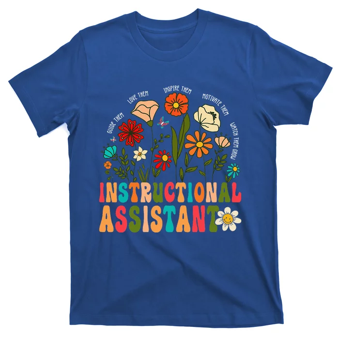 Instructional Assistant Wildflowers Teacher Aide T-Shirt