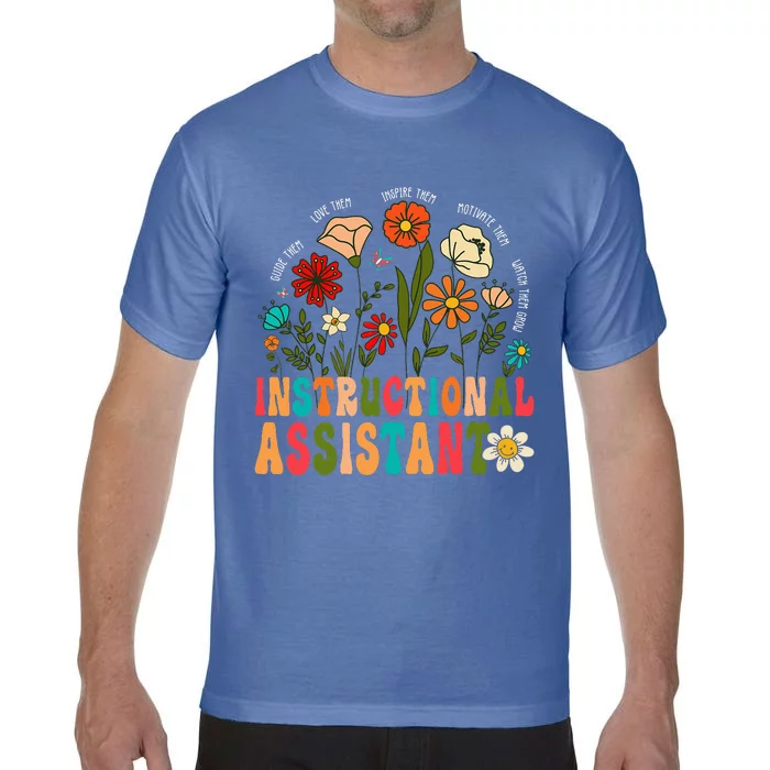 Instructional Assistant Wildflowers Teacher Aide Comfort Colors T-Shirt