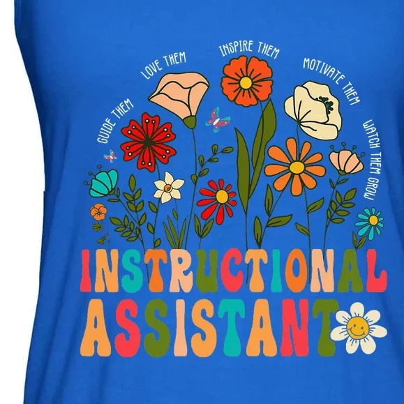 Instructional Assistant Wildflowers Teacher Aide Ladies Essential Flowy Tank