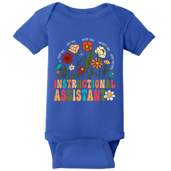 Instructional Assistant Wildflowers Teacher Aide Baby Bodysuit