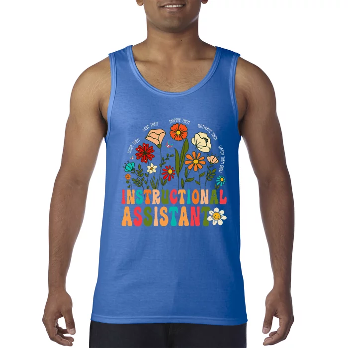 Instructional Assistant Wildflowers Teacher Aide Tank Top