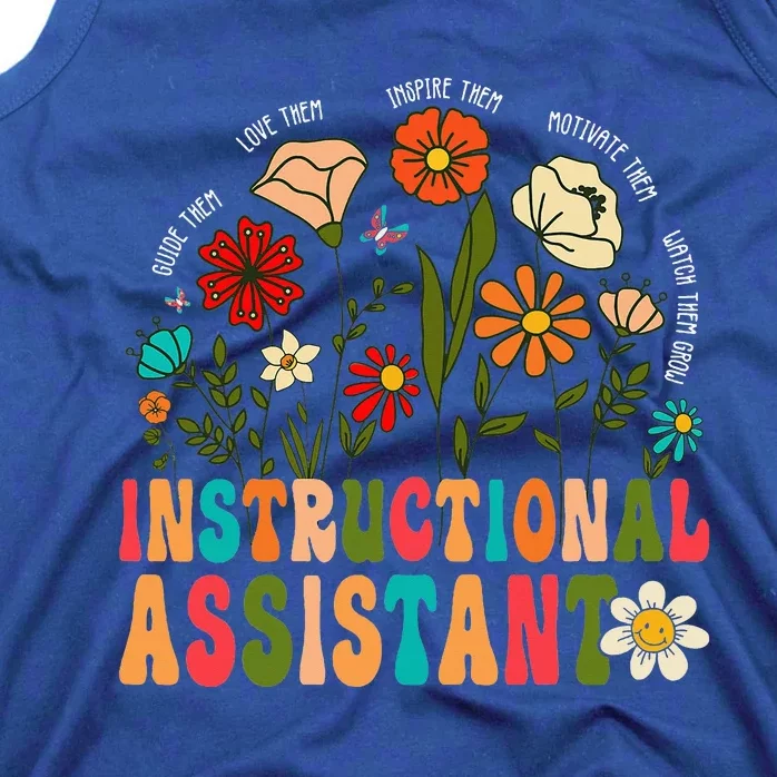 Instructional Assistant Wildflowers Teacher Aide Tank Top