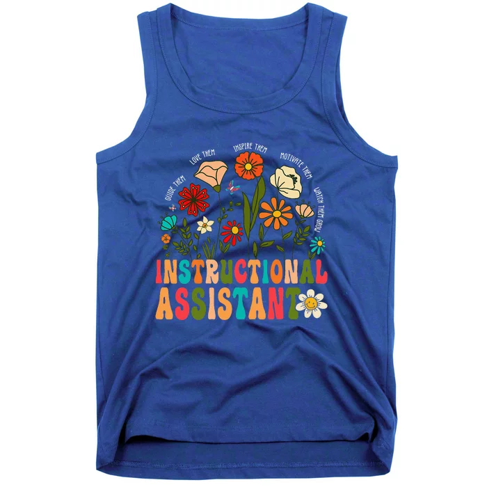 Instructional Assistant Wildflowers Teacher Aide Tank Top