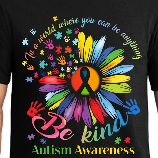 In A World Where You Can Be Anything Be Kind Autism Awareness Pajama Set