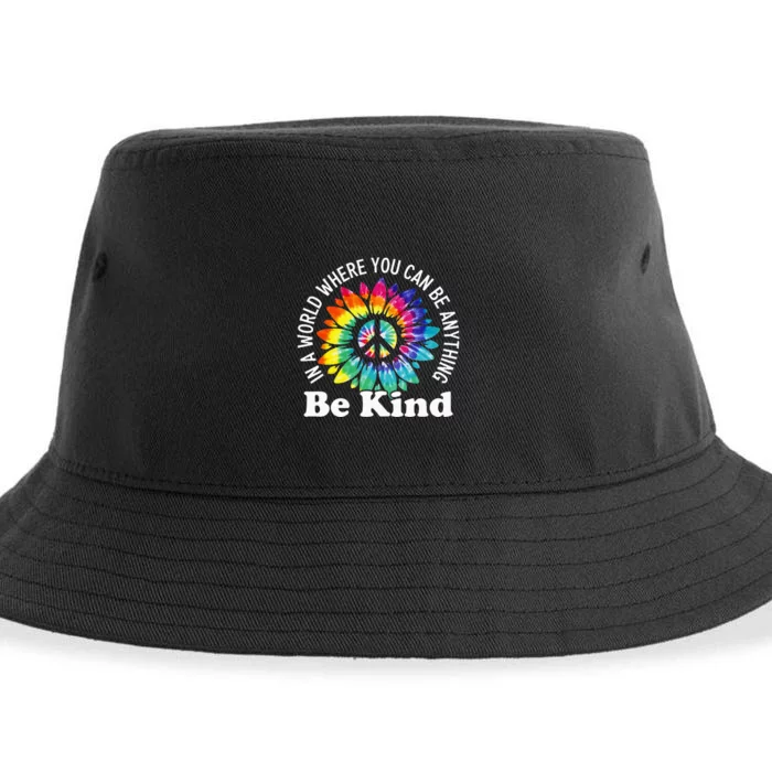 In A World Where You Can Be Anything Be Kind Sign Language Sustainable Bucket Hat