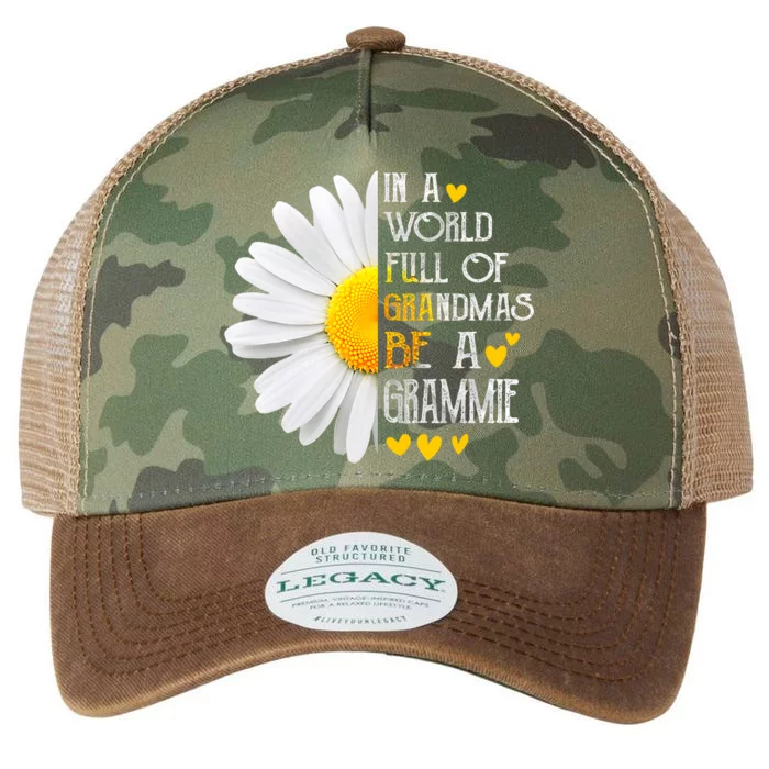 In A World Full Of Grandmas Be A Grammie Daisy MotherS Day Legacy Tie Dye Trucker Hat