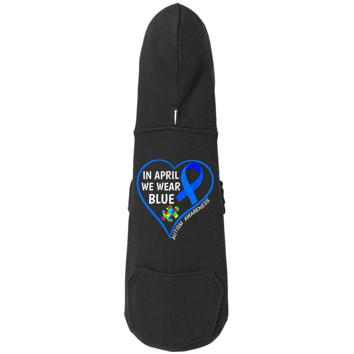 In April We Wear Blue World Autism Awareness Day 2024 Doggie 3-End Fleece Hoodie