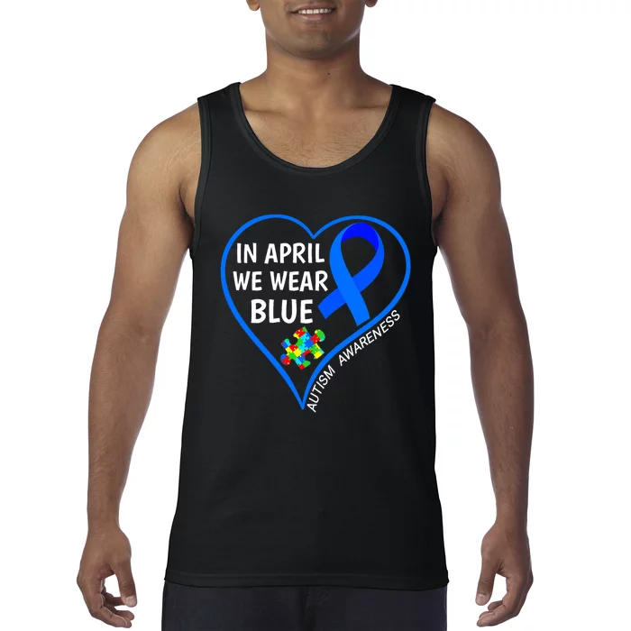 In April We Wear Blue World Autism Awareness Day 2024 Tank Top