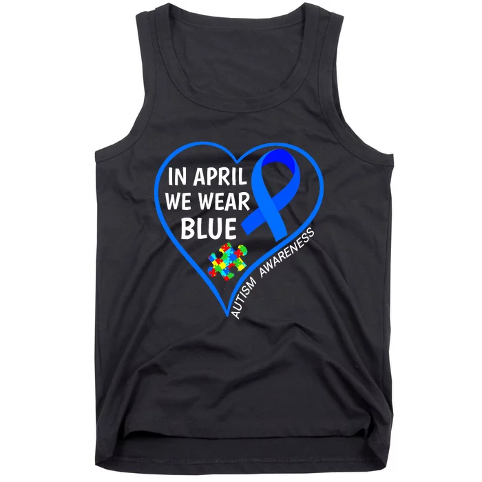 In April We Wear Blue World Autism Awareness Day 2024 Tank Top