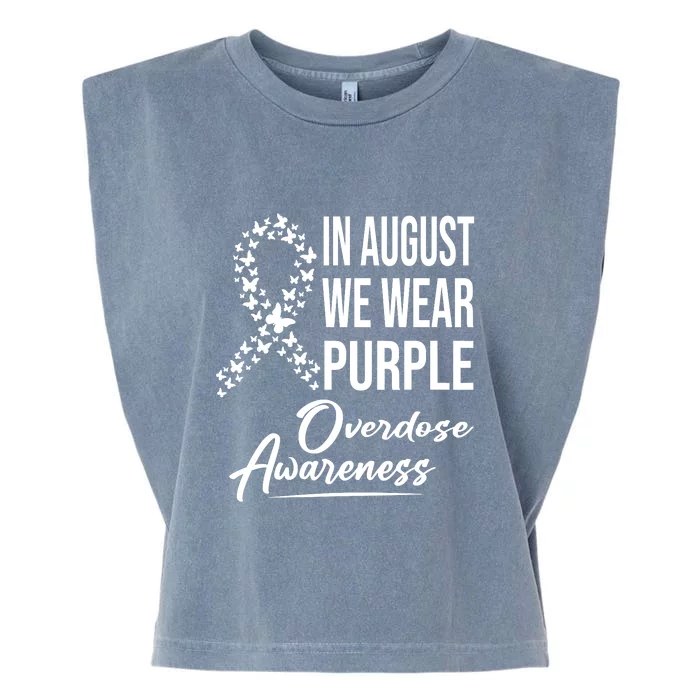 In August We Wear Purple Overdose Awareness Month Garment-Dyed Women's Muscle Tee