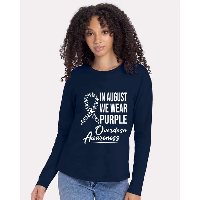 In August We Wear Purple Overdose Awareness Month Womens Cotton Relaxed Long Sleeve T-Shirt