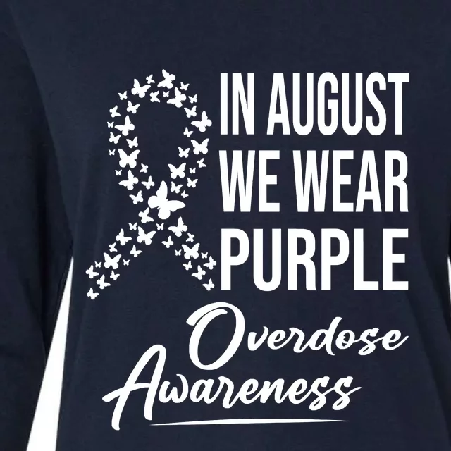 In August We Wear Purple Overdose Awareness Month Womens Cotton Relaxed Long Sleeve T-Shirt