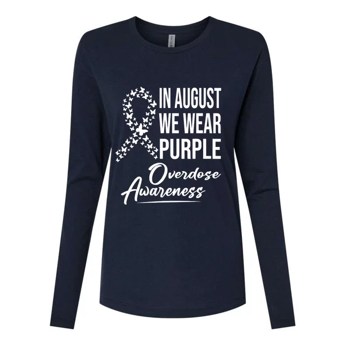 In August We Wear Purple Overdose Awareness Month Womens Cotton Relaxed Long Sleeve T-Shirt