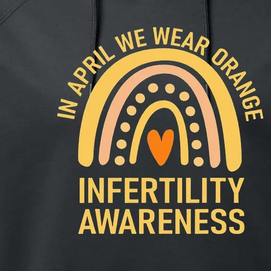 In April We Wear Orange Infertility Awareness Week Performance Fleece Hoodie