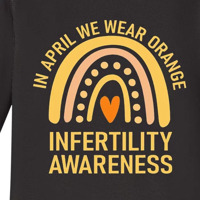 In April We Wear Orange Infertility Awareness Week Baby Long Sleeve Bodysuit