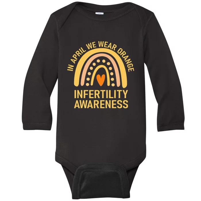 In April We Wear Orange Infertility Awareness Week Baby Long Sleeve Bodysuit