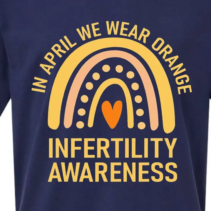 In April We Wear Orange Infertility Awareness Week Sueded Cloud Jersey T-Shirt