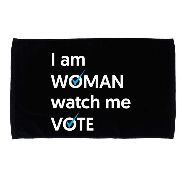 I Am Woman Watch Me Vote 2024 Blue Wave Vote Microfiber Hand Towel