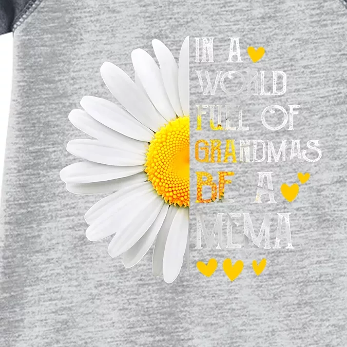 In A World Full Of Grandmas Be A Mema Daisy MotherS Day Infant Baby Jersey Bodysuit