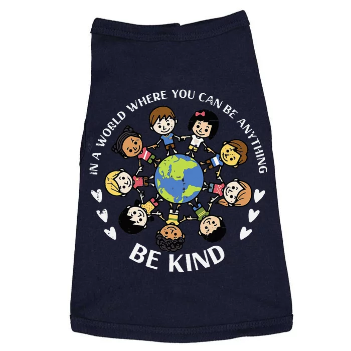 In A World Be Kind Earth Anti Bullying Unity Day Orange Doggie Tank