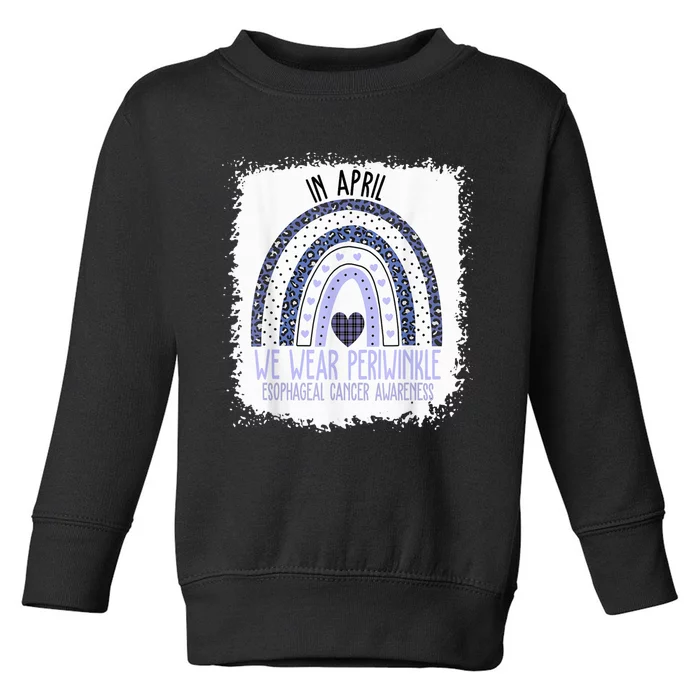 In April We Wear Periwinkle Esophageal Cancer Awareness Toddler Sweatshirt