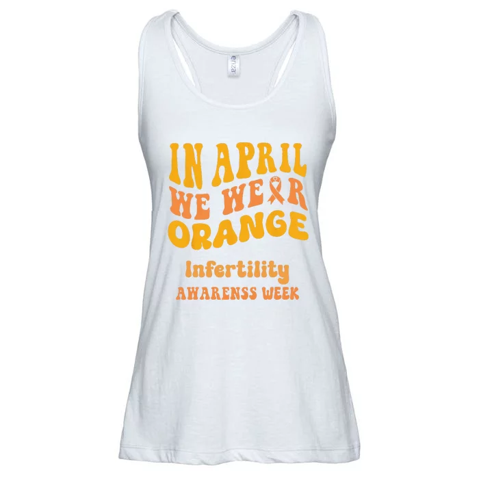 In April We Wear Orange Infertility Awareness Week Funny Ladies Essential Flowy Tank