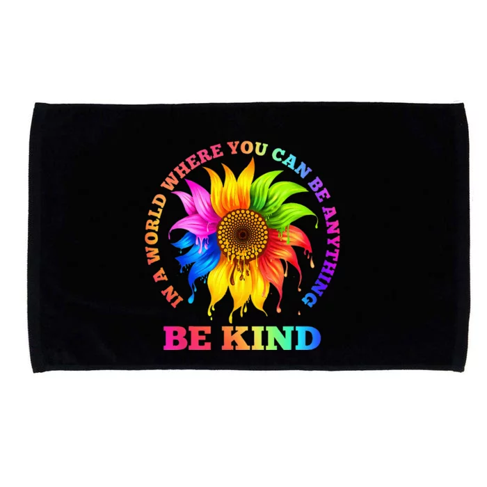 In A World Where You Can Be Anything BE KIND LGBT Rainbow Microfiber Hand Towel