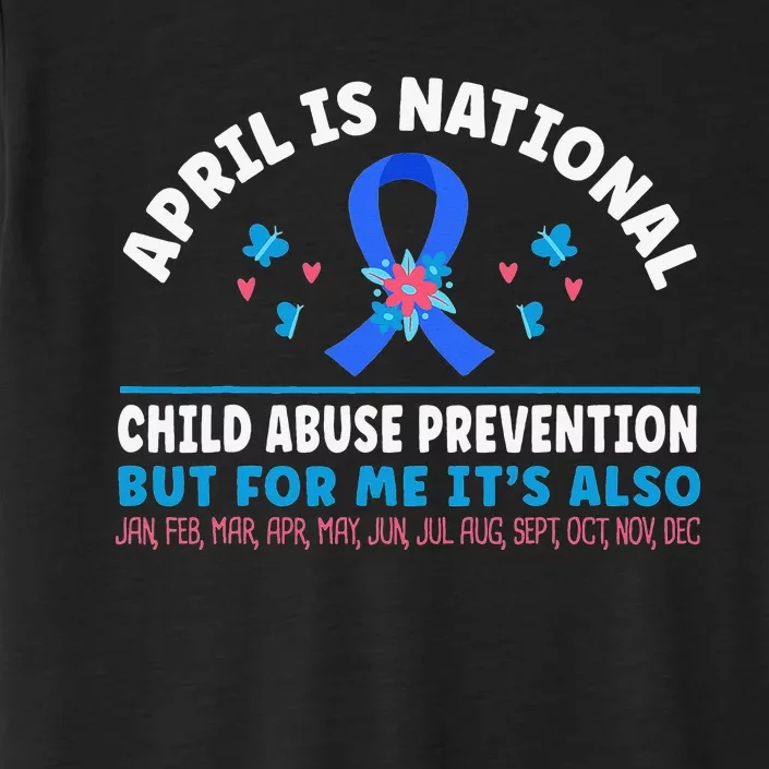 In April We Wear Blue Child Abuse Prevention awareness Heart ChromaSoft Performance T-Shirt