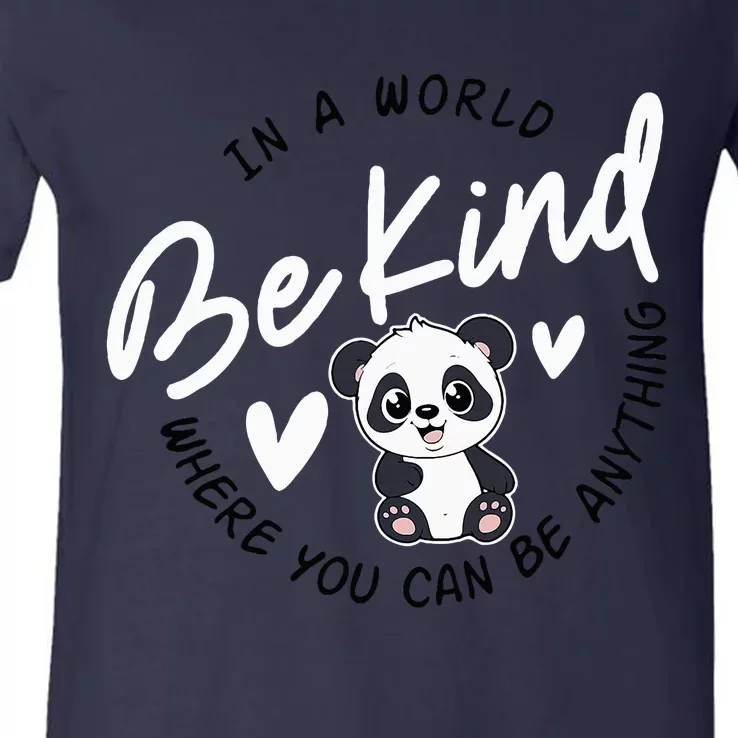 In A World Be Kind Panda Anti Bullying Unity Day Orange V-Neck T-Shirt