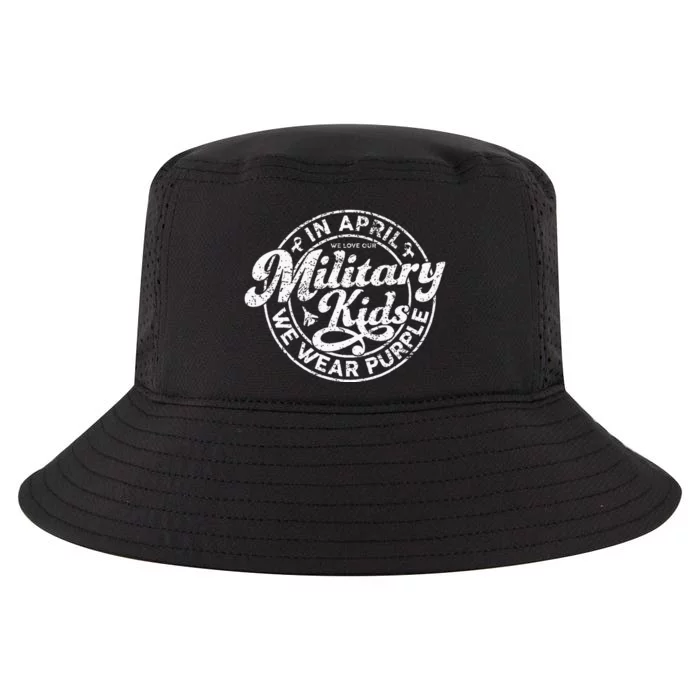 In April We Wear Purple Military Child Month Military Cool Comfort Performance Bucket Hat