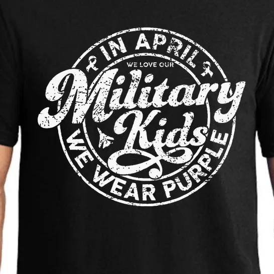 In April We Wear Purple Military Child Month Military Pajama Set