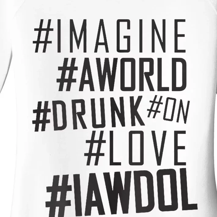 Imagine A World Drunk On Love Black And White Premium Women's Perfect Tri Tunic Long Sleeve Shirt