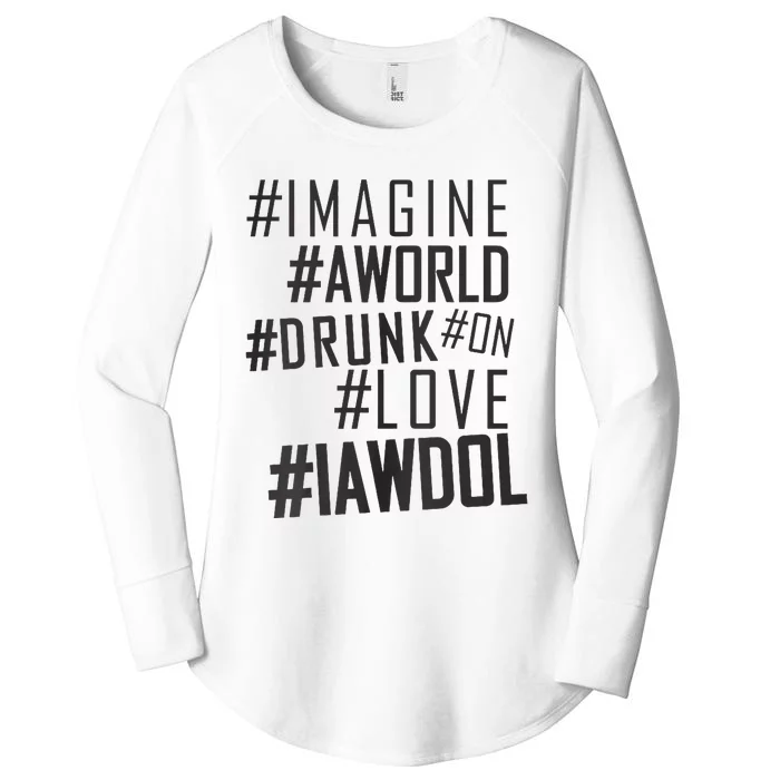 Imagine A World Drunk On Love Black And White Premium Women's Perfect Tri Tunic Long Sleeve Shirt