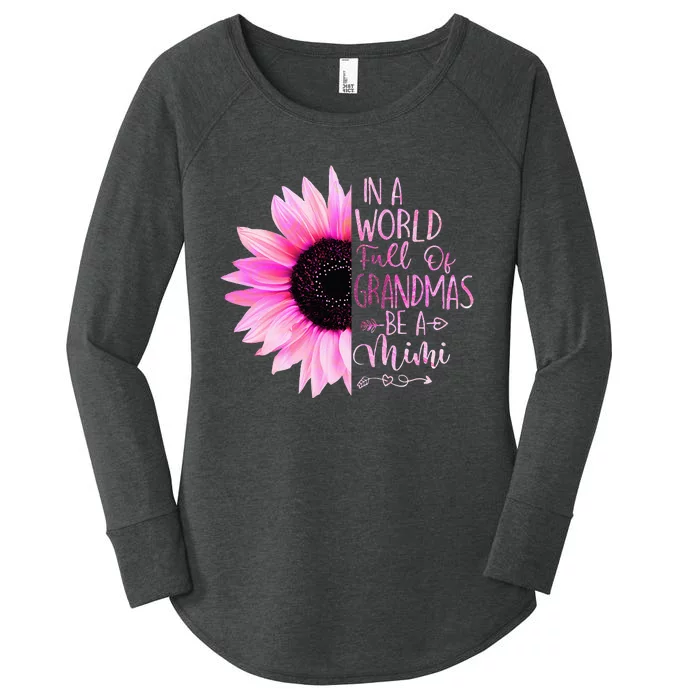 In A World Full Of Grandmas Be A Mimi Sunflower Women's Perfect Tri Tunic Long Sleeve Shirt