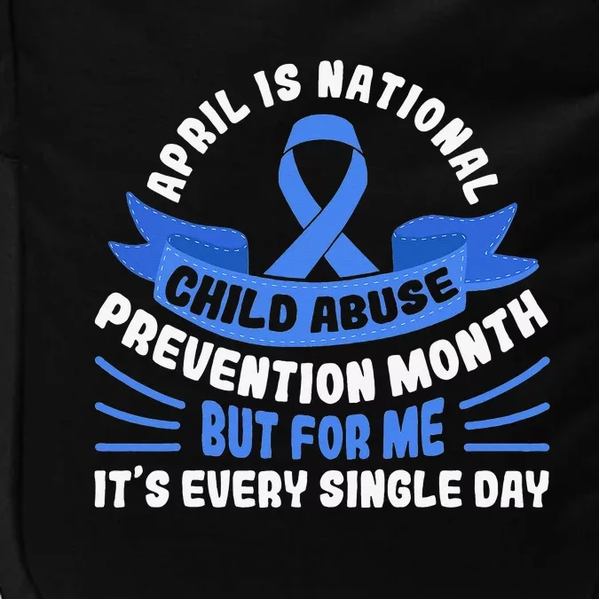 In April We Wear Blue Child Abuse Prevention Awareness T rex Impact Tech Backpack