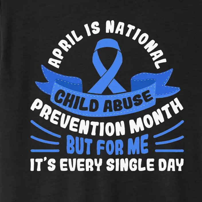 In April We Wear Blue Child Abuse Prevention Awareness T rex ChromaSoft Performance T-Shirt