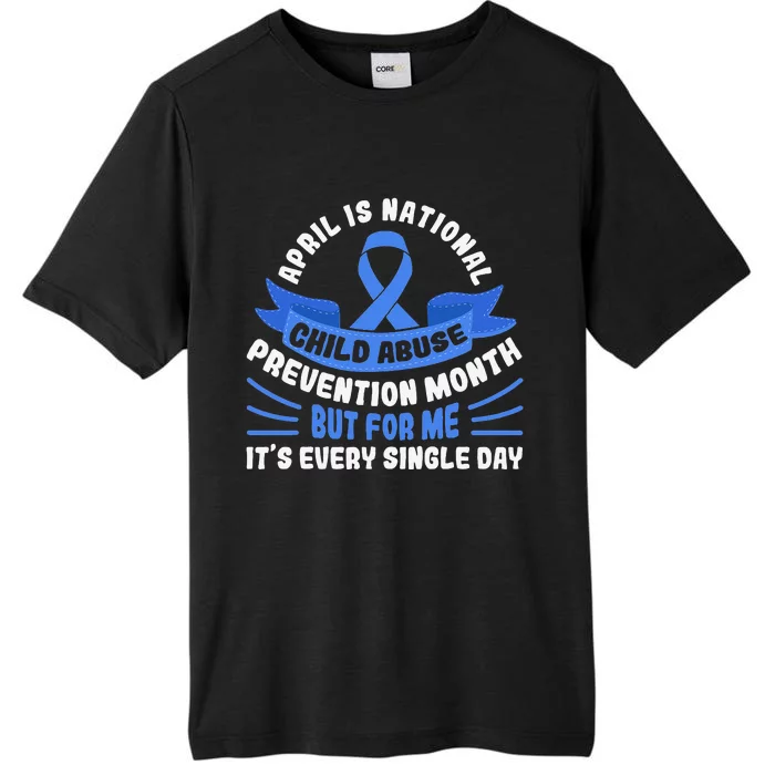 In April We Wear Blue Child Abuse Prevention Awareness T rex ChromaSoft Performance T-Shirt