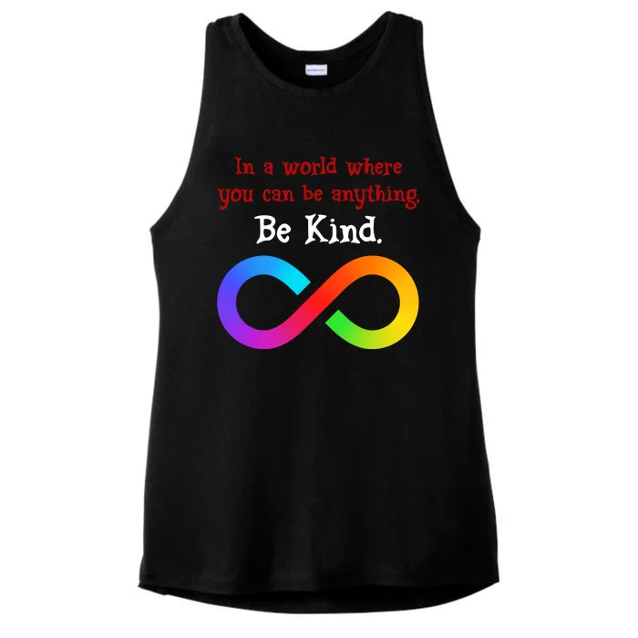 In A World Where You Can Be Everything Be Kind Ladies Tri-Blend Wicking Tank