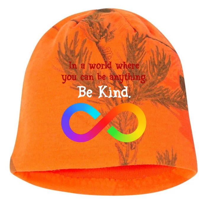 In A World Where You Can Be Everything Be Kind Kati - Camo Knit Beanie