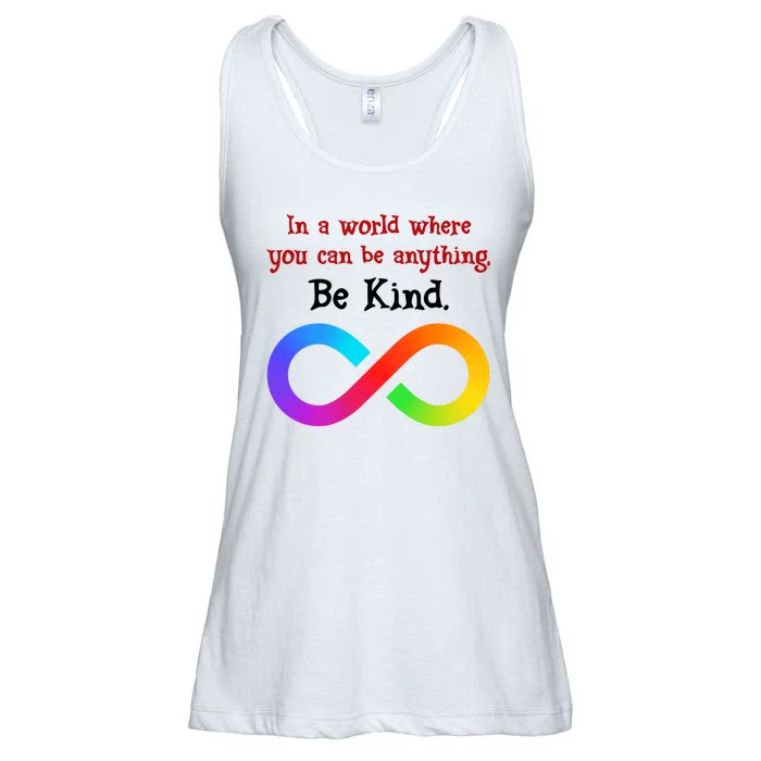 In A World Where You Can Be Everything Be Kind Ladies Essential Flowy Tank